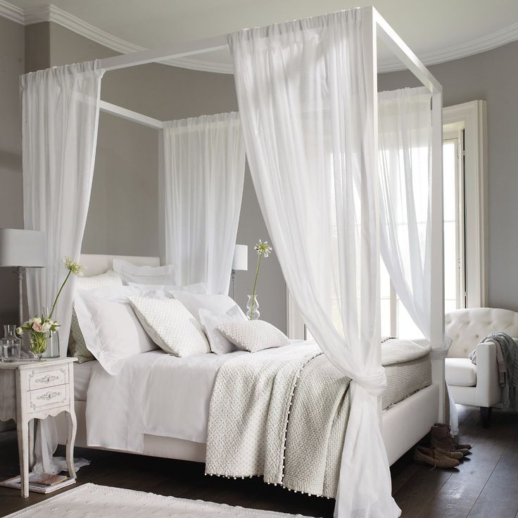 Women’s Bedroom With White Canopy Idea